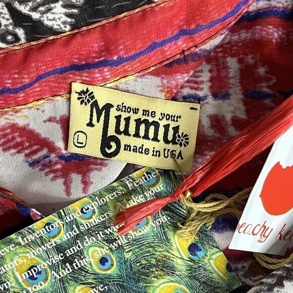 NWT Show Me Your Mumu Caz Collared Top Large Wild Wyoming Button Front $132 - Picture 9 of 10